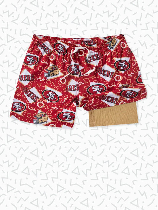 The 49ers Game Day Fit 5.5" (Classic Lined Swim) - Image 1 - Chubbies Shorts