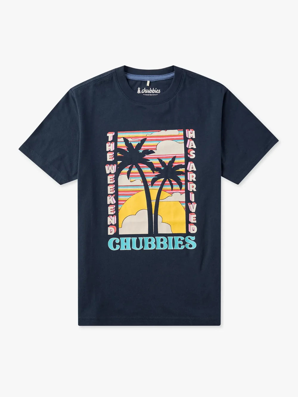 The Big Wave (Youth Non Pocket T-Shirt) - Navy - Image 1 - Chubbies Shorts