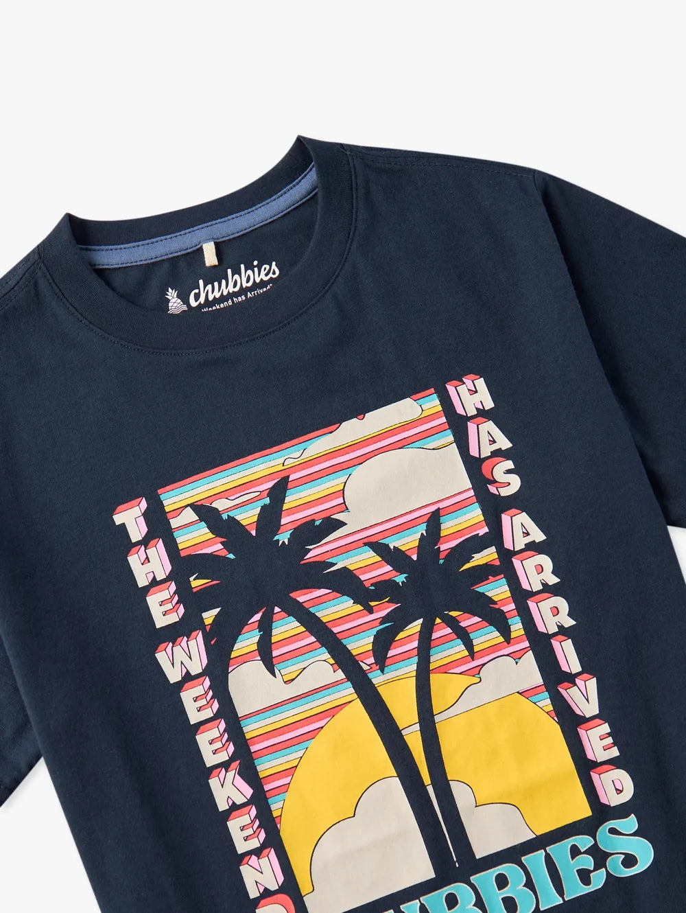 The Big Wave (Youth Non Pocket T-Shirt) - Navy - Image 2 - Chubbies Shorts