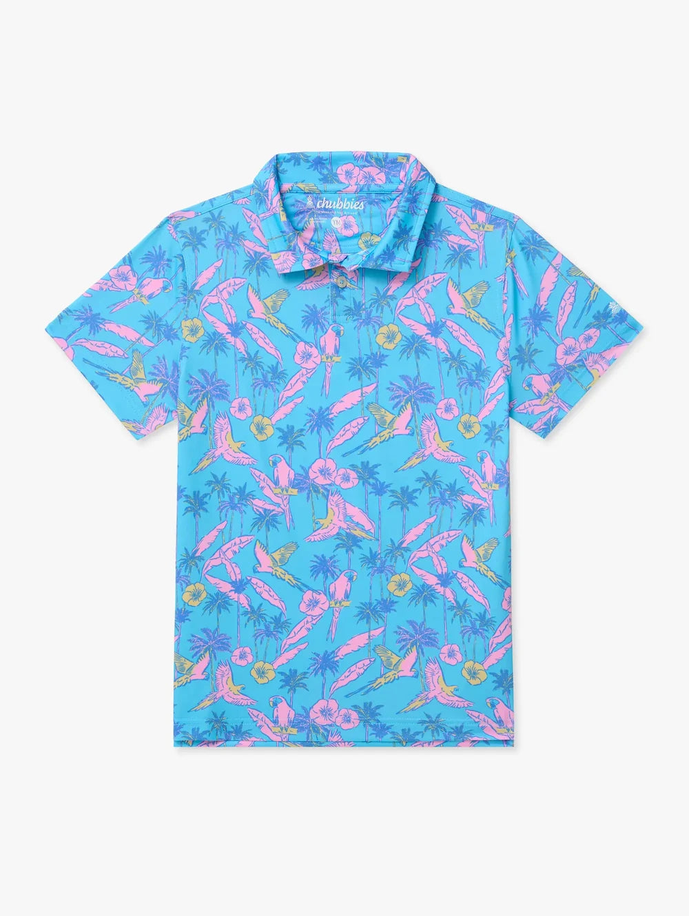 The Flock Party (Boys Performance Polo)- Turquoise - Image 1 - Chubbies Shorts