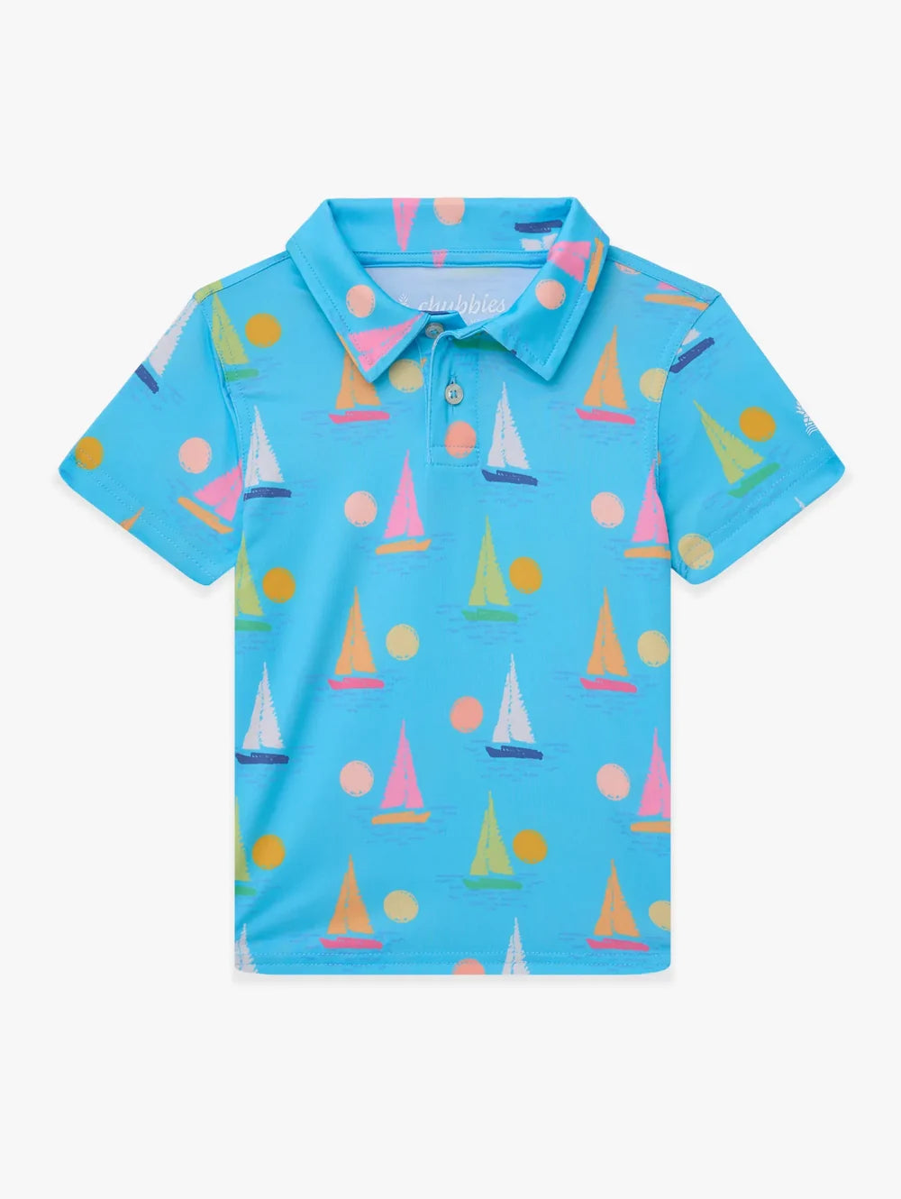 The Lil Come Sail Away (Toddler Performance Polo)- Light Blue - Image 1 - Chubbies Shorts