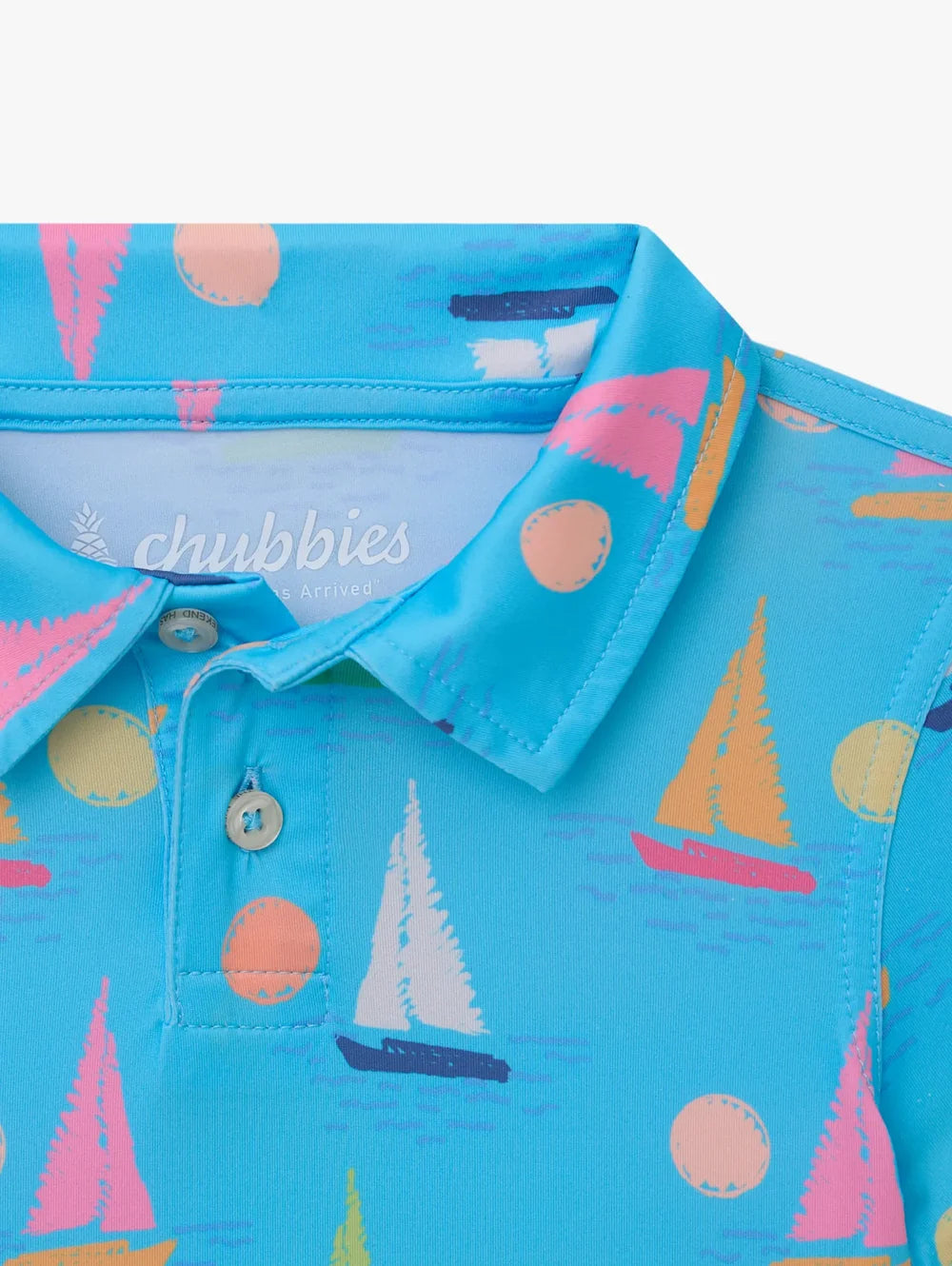 The Lil Come Sail Away (Toddler Performance Polo)- Light Blue - Image 2 - Chubbies Shorts