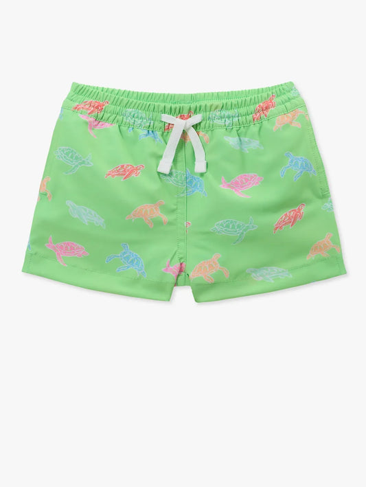 The Lil Turtally Awesomes (Toddler Swim Trunk)- Green - Image 1 - Chubbies Shorts