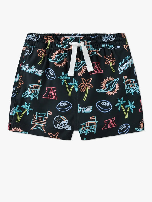 The Neon Dolphins (NFL Toddler Swim Trunk) - Image 1 - Chubbies Shorts