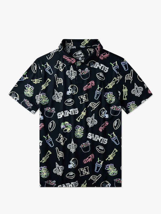 The Neon Saints (NFL Boys Performance Polo) - Image 1 - Chubbies Shorts