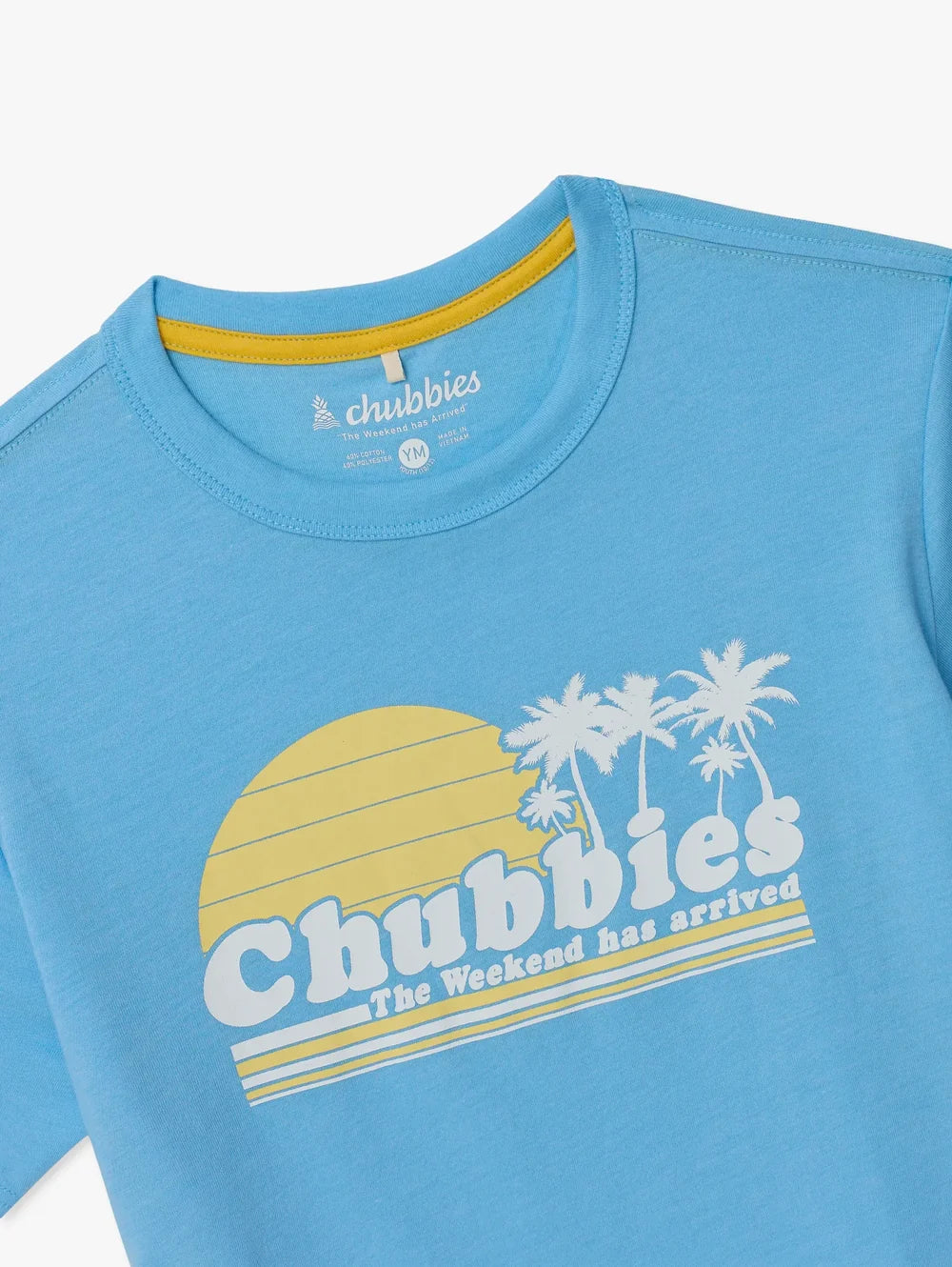 The Ol' College Try (Boys Non Pocket T-Shirt)- Blue - Image 3 - Chubbies Shorts