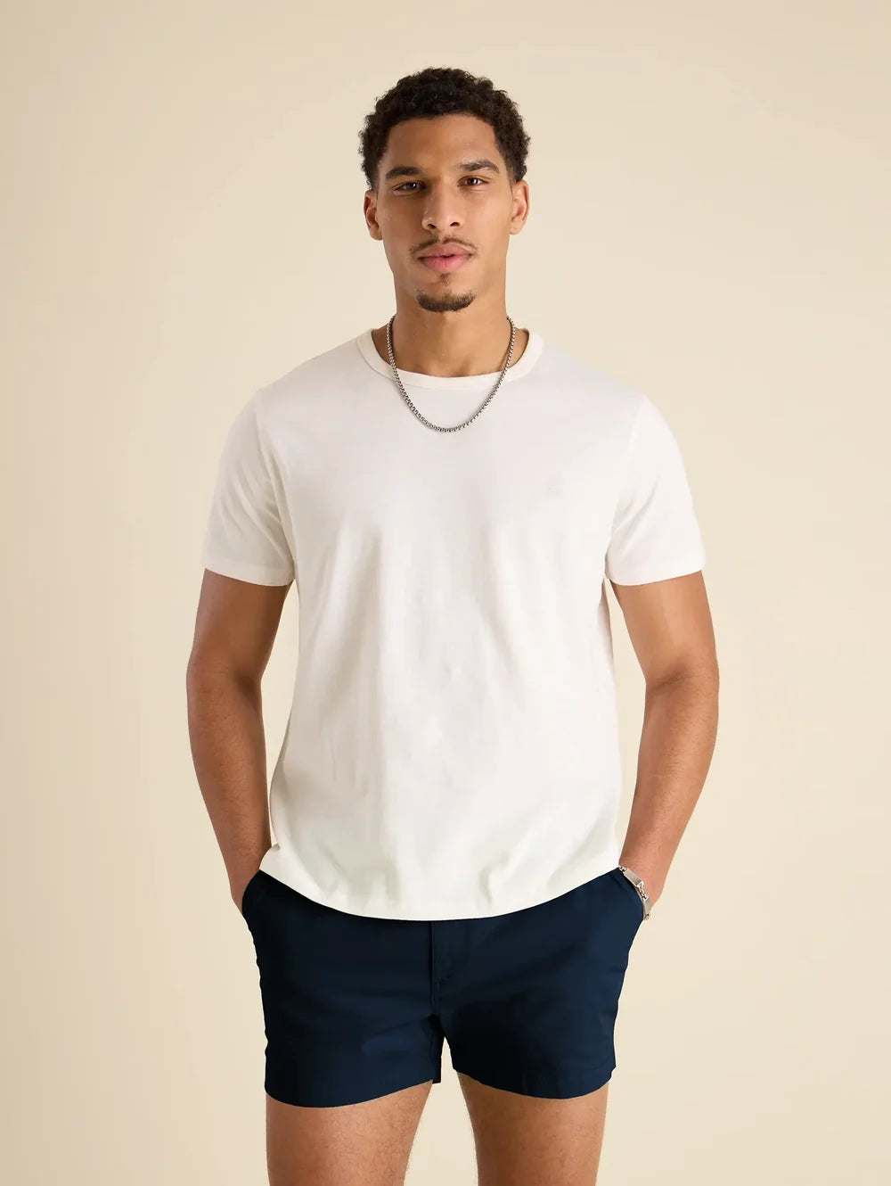 The 24/7, 365 (Essential Non Pocket T-Shirt) - White - Image 1 - Chubbies Shorts
