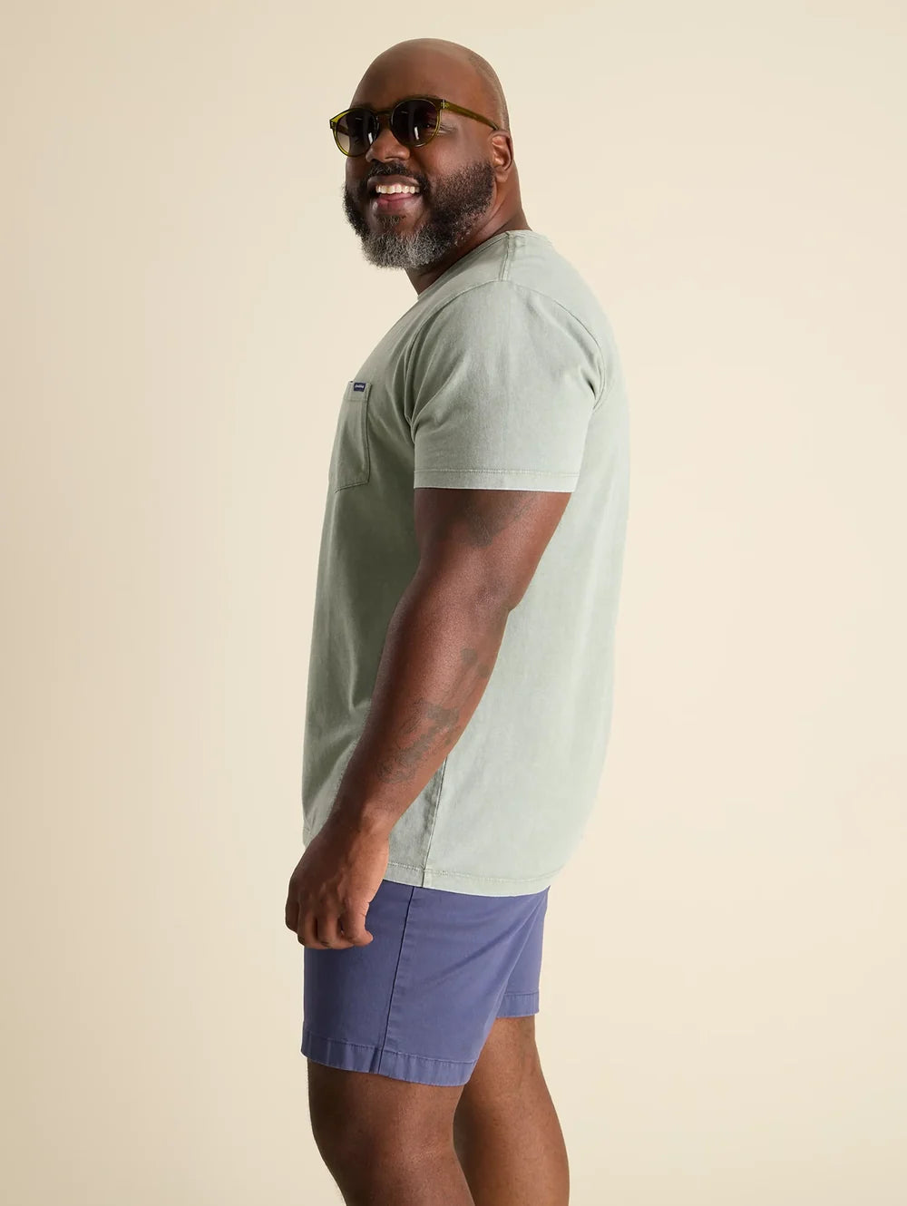The 24/7, 365 (Essential Pocket T-Shirt) - Olive - Image 3 - Chubbies Shorts
