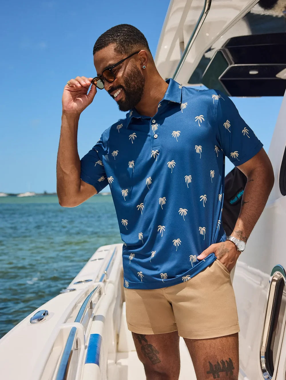 The Midnight Palms (Performance Polo) - Image 2 - Chubbies Shorts