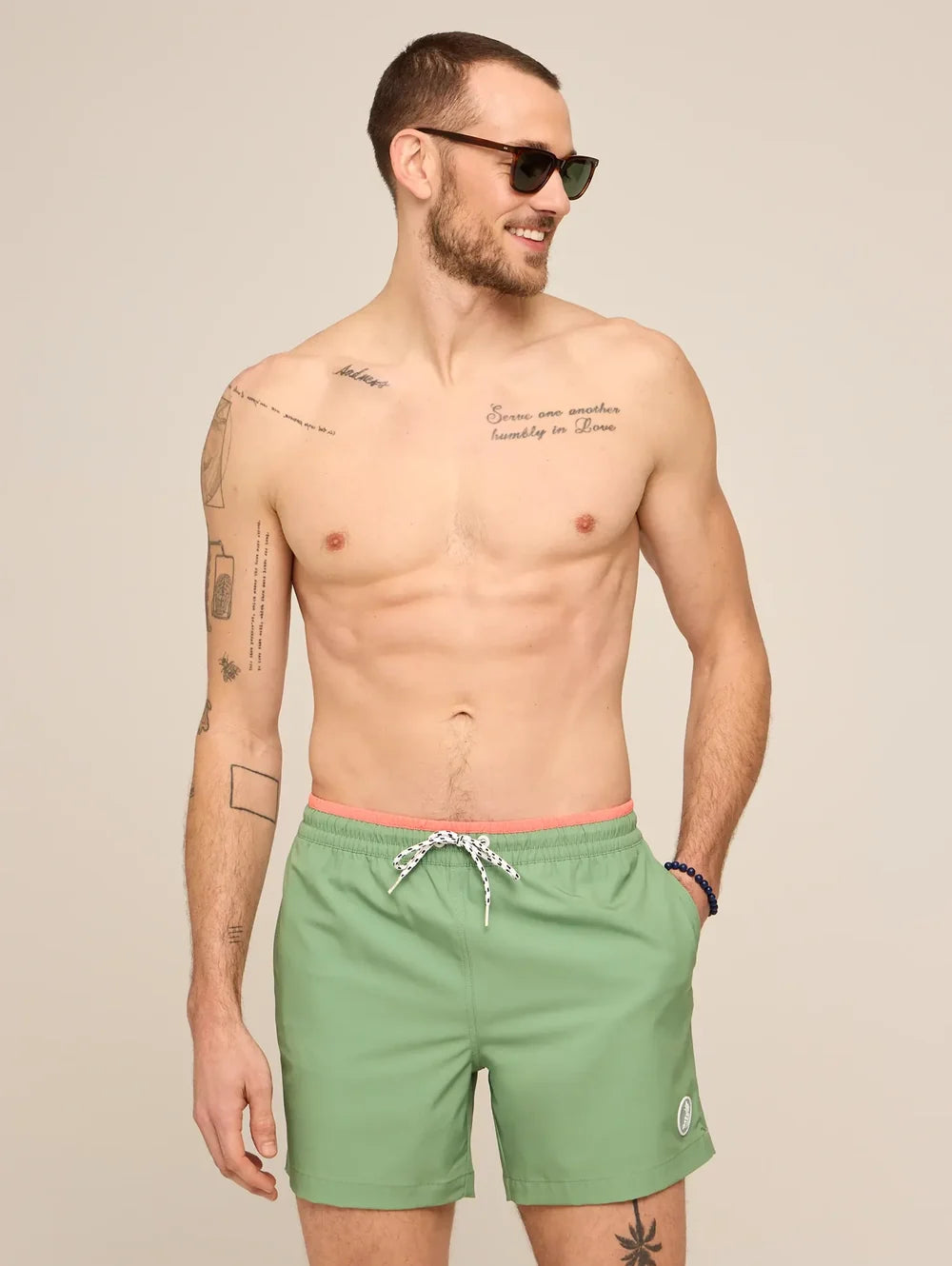 The Alcove Greens 5.5" (Classic Swim Trunk w/ SP WB) - Image 1 - Chubbies Shorts