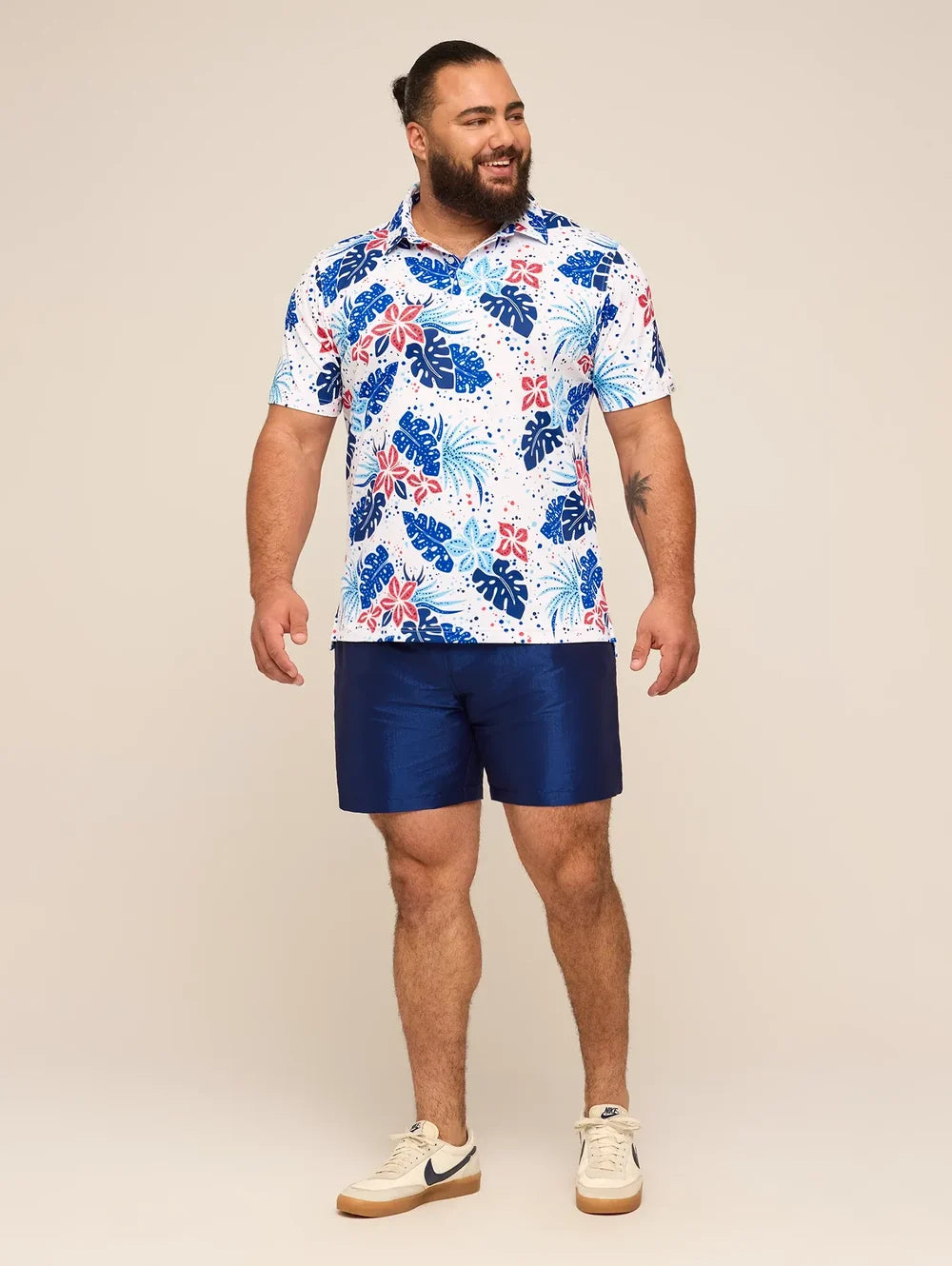 The Backyard Bouquet (Range Polo)- White - Image 4 - Chubbies Shorts