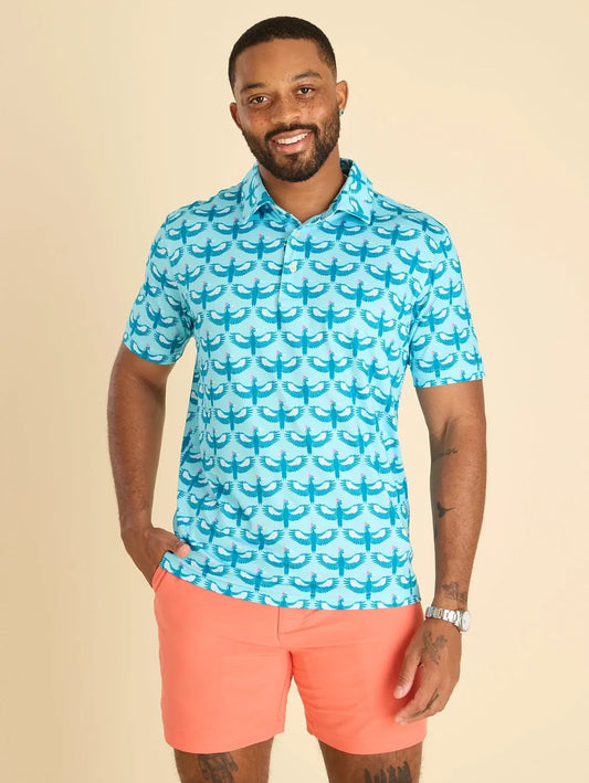 The Birds Of A Feather- Blue (Performance Polo) - Image 1 - Chubbies Shorts