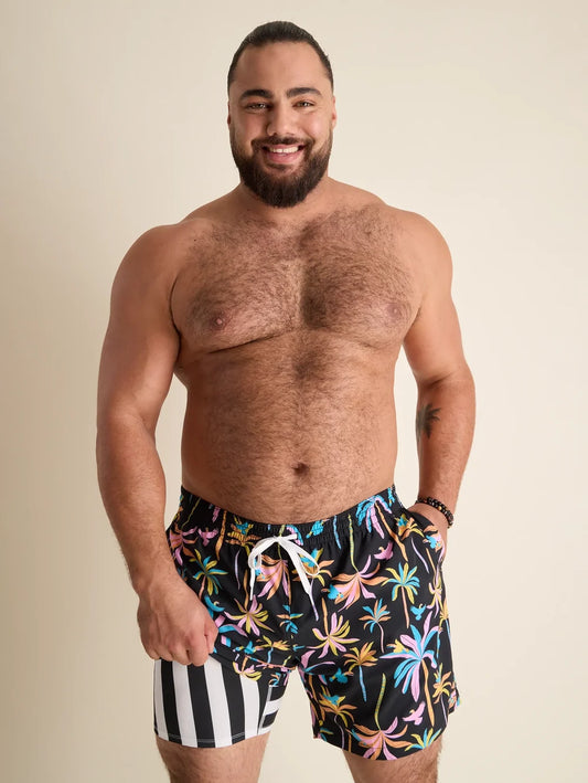 The Black Light Nights 5.5" (Classic Lined Swim Trunk) - Image 1 - Chubbies Shorts