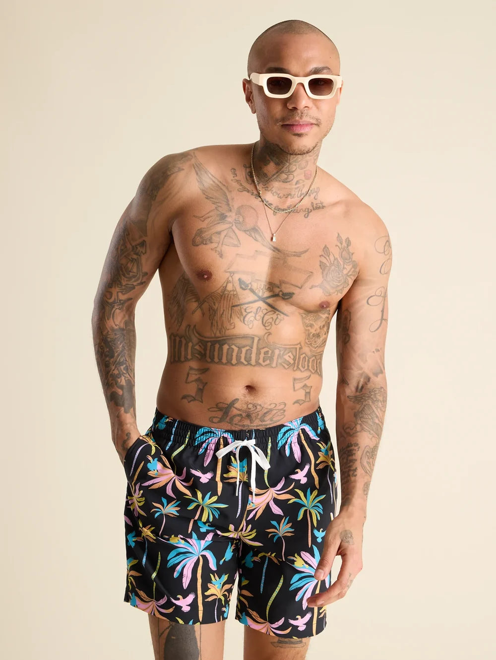 The Black Light Nights 7" (Classic Swim Trunk) - Image 4 - Chubbies Shorts
