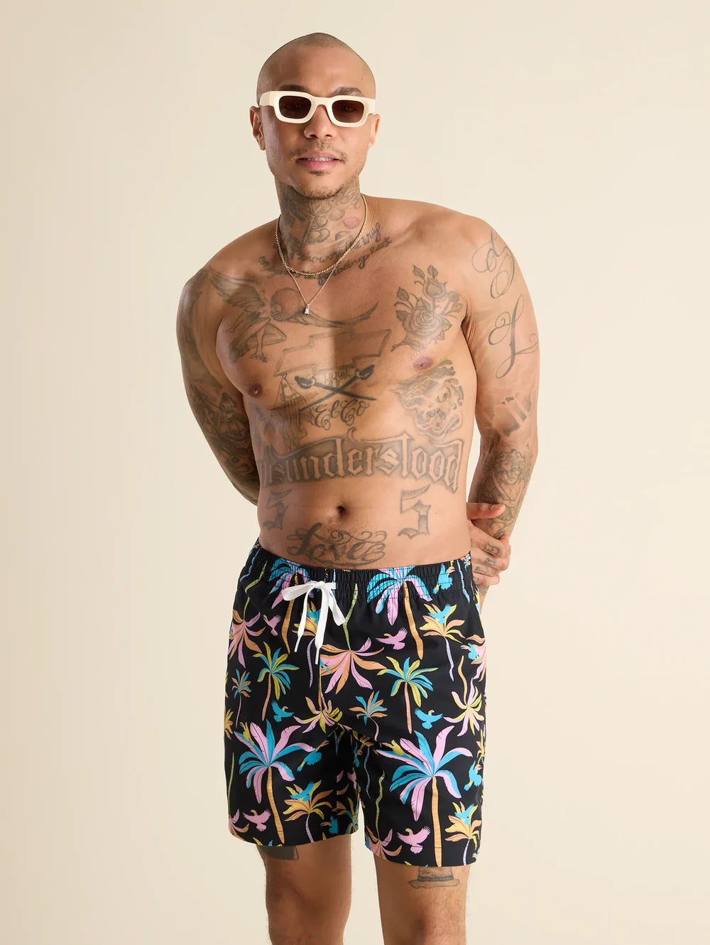 The Black Light Nights 7" (Classic Swim Trunk) - Image 1 - Chubbies Shorts