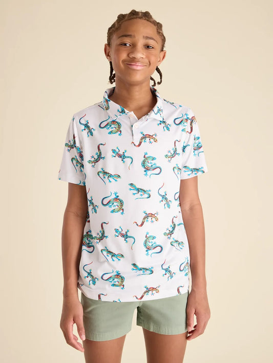 The Blizzard O' Lizard (Boys Performance Polo) - Image 1 - Chubbies Shorts