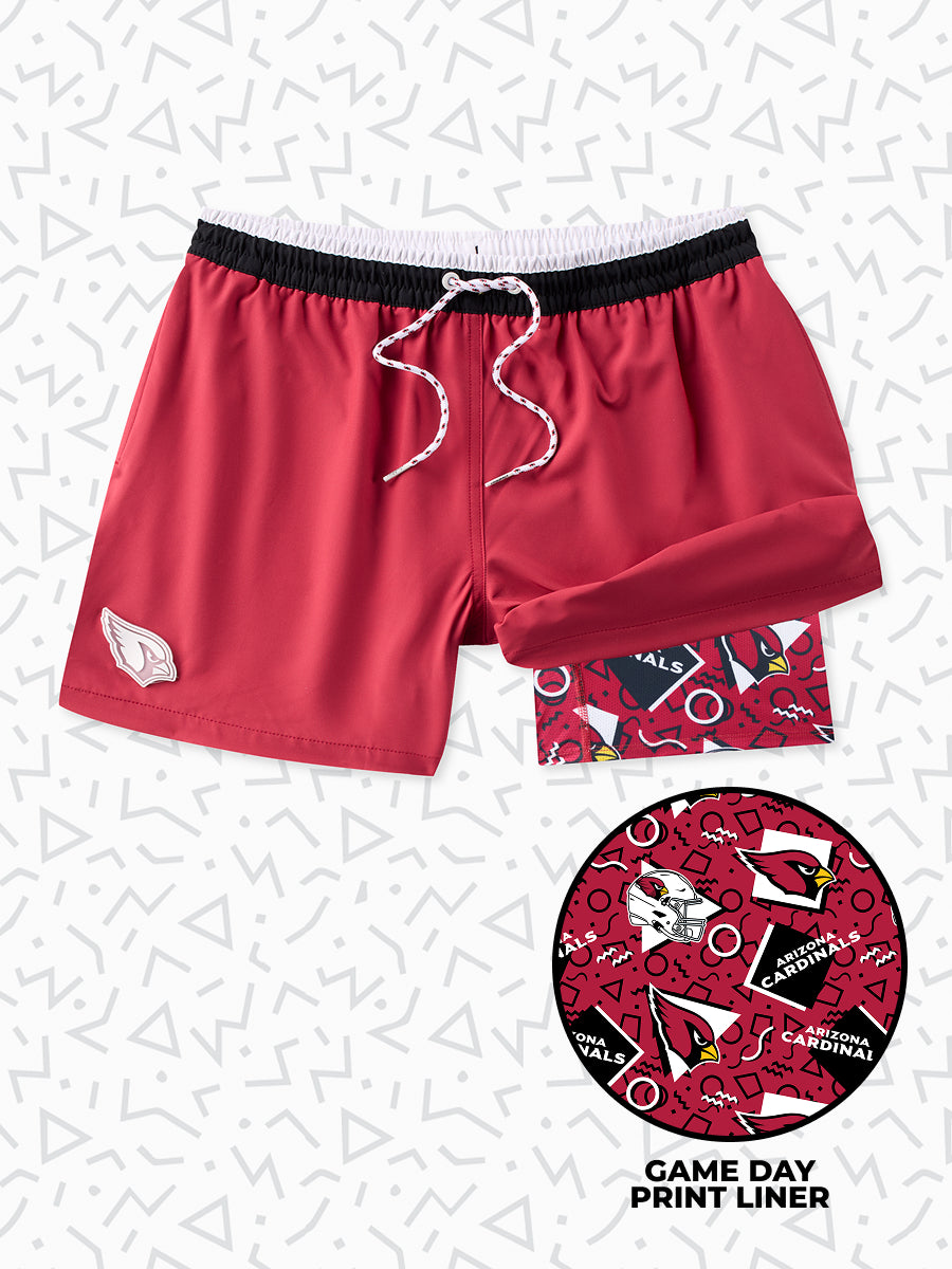 The Secret Cardinals 5.5" (Classic Lined Swim Trunks) - Image 1 - Chubbies Shorts