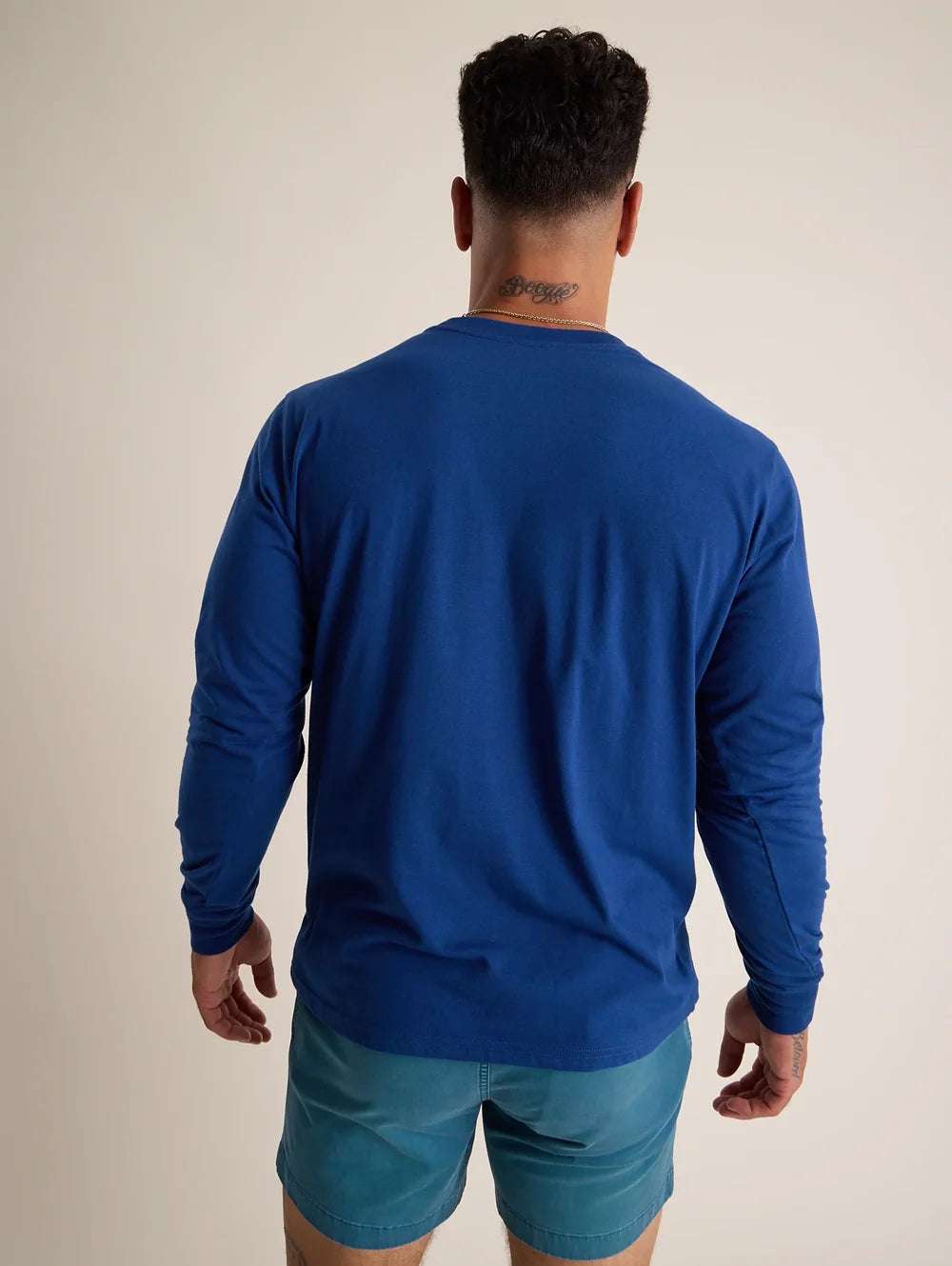 The Classic (L/S Pocket T-Shirt) - Navy - Image 2 - Chubbies Shorts