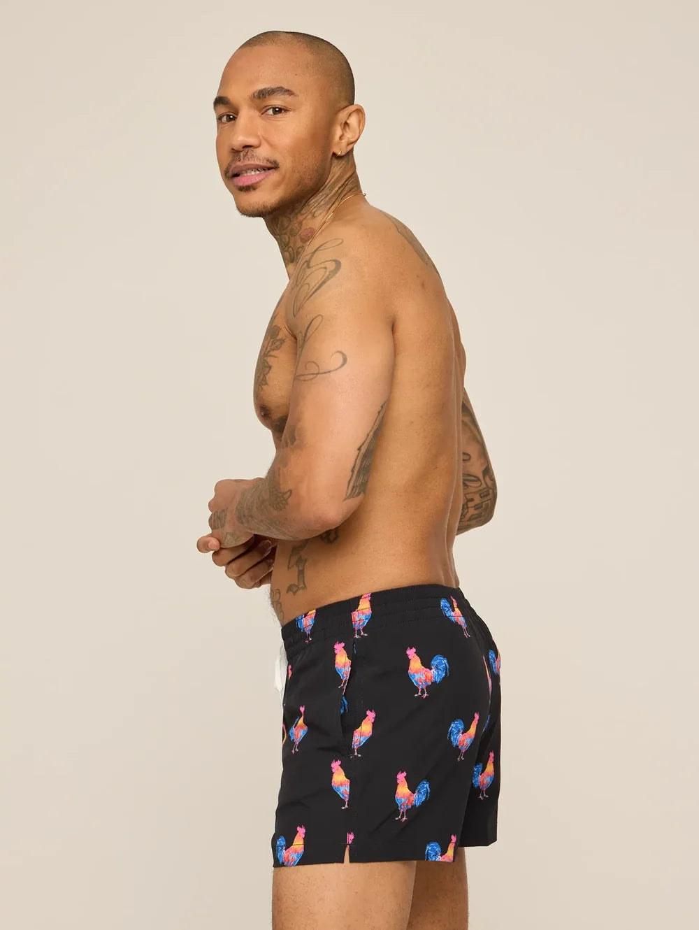 The Cockadoodle Doozies 4" (Classic Lined Swim Trunk) - Image 3 - Chubbies Shorts