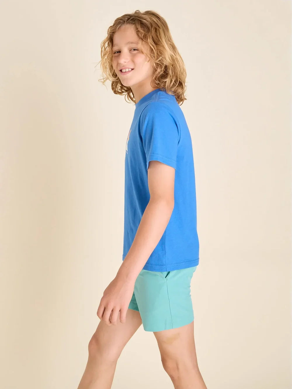 The Cool Rooster (Boys Non Pocket T-Shirt) - Royal Blue - Image 3 - Chubbies Shorts