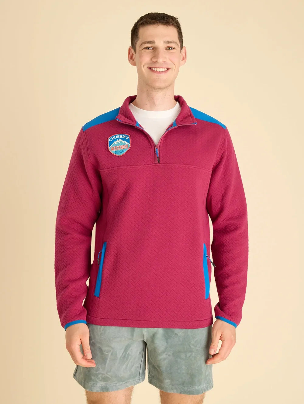 The Crimson Cruiser (Quilted Quarter-Zip) - Image 1 - Chubbies Shorts