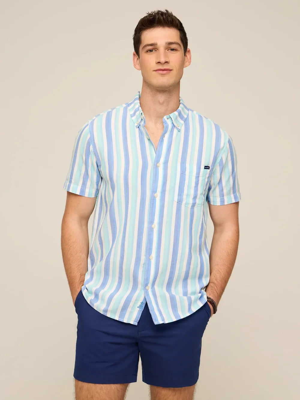 The Deep Sea Streaks (Resort Weave Friday Shirt) - Image 1 - Chubbies Shorts