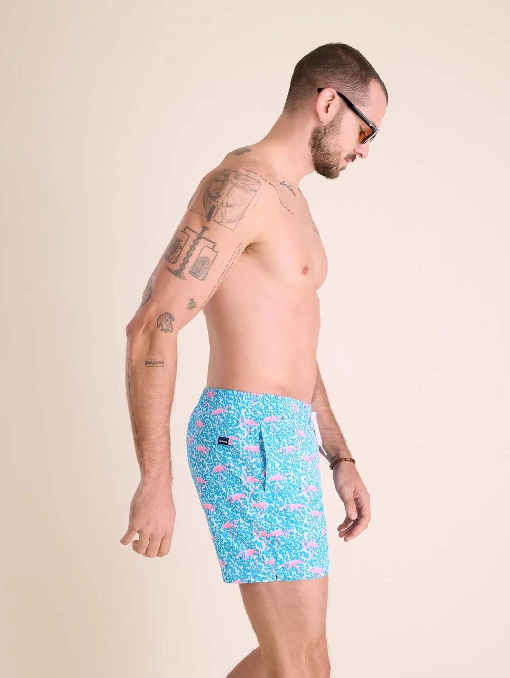 The Domingos Are For Flamingos 5.5" (Classic Swim Trunk) - Image 3 - Chubbies Shorts