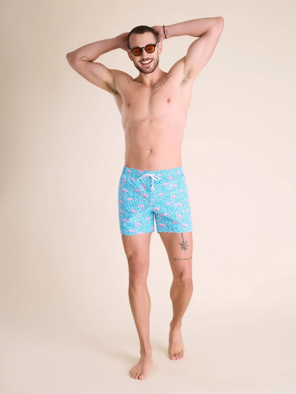 The Domingos Are For Flamingos 5.5" (Classic Swim Trunk) - Image 4 - Chubbies Shorts