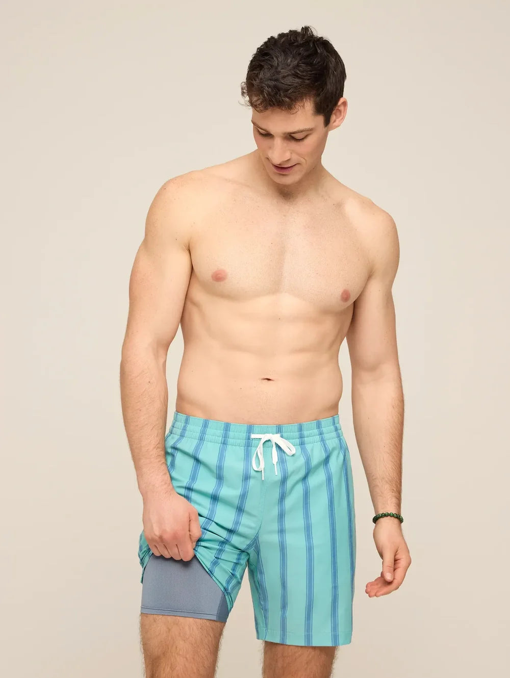 The Everpine Stripes 7" (Classic Lined Swim Trunk) - Image 1 - Chubbies Shorts