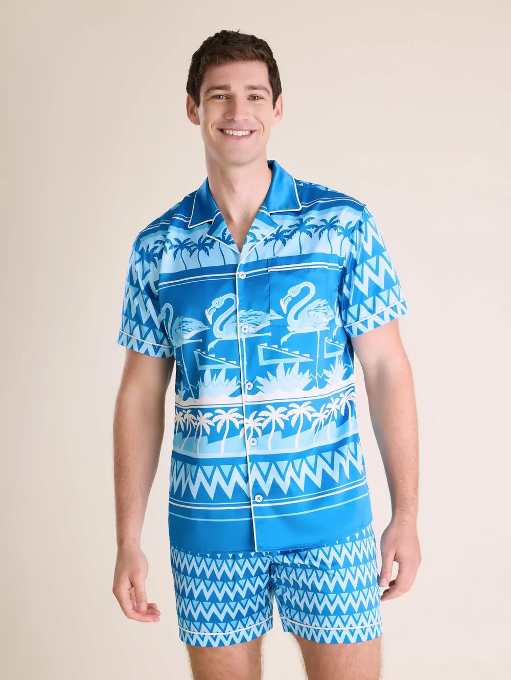 The Fly-Mingo- Blue (Satin Sleep Shirt) - Image 1 - Chubbies Shorts