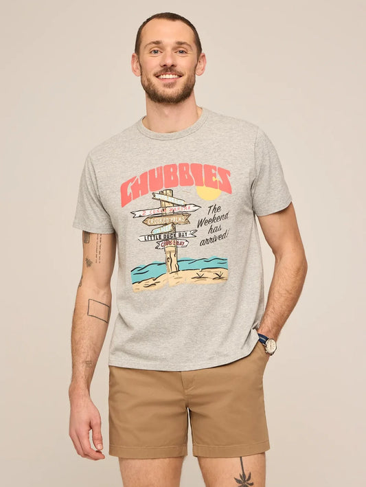 The Fork In The Road (Non Pocket Graphic T-Shirt)- Gray - Image 1 - Chubbies Shorts