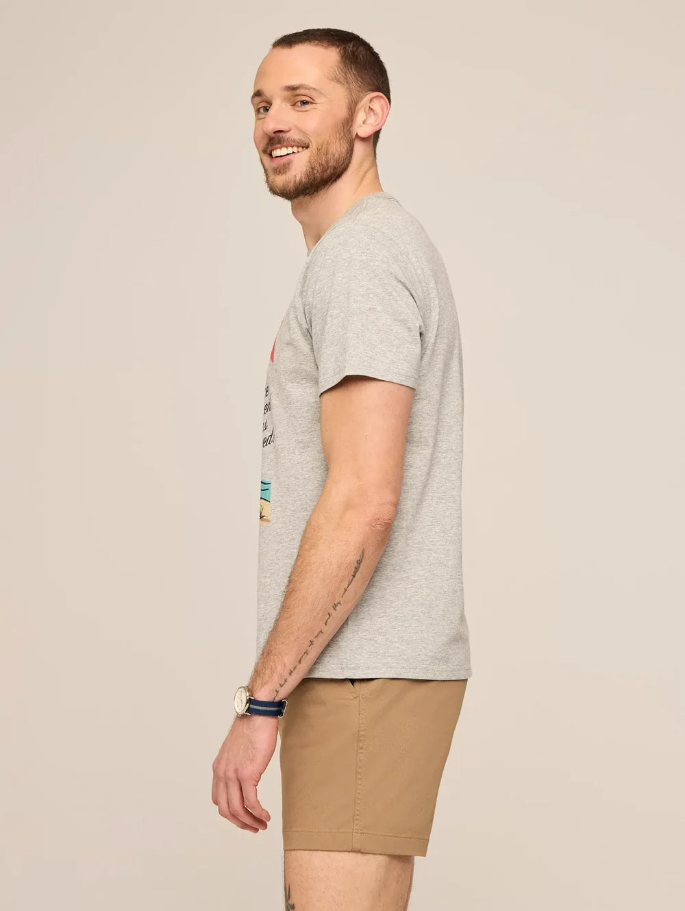 The Fork In The Road (Non Pocket Graphic T-Shirt)- Gray - Image 3 - Chubbies Shorts