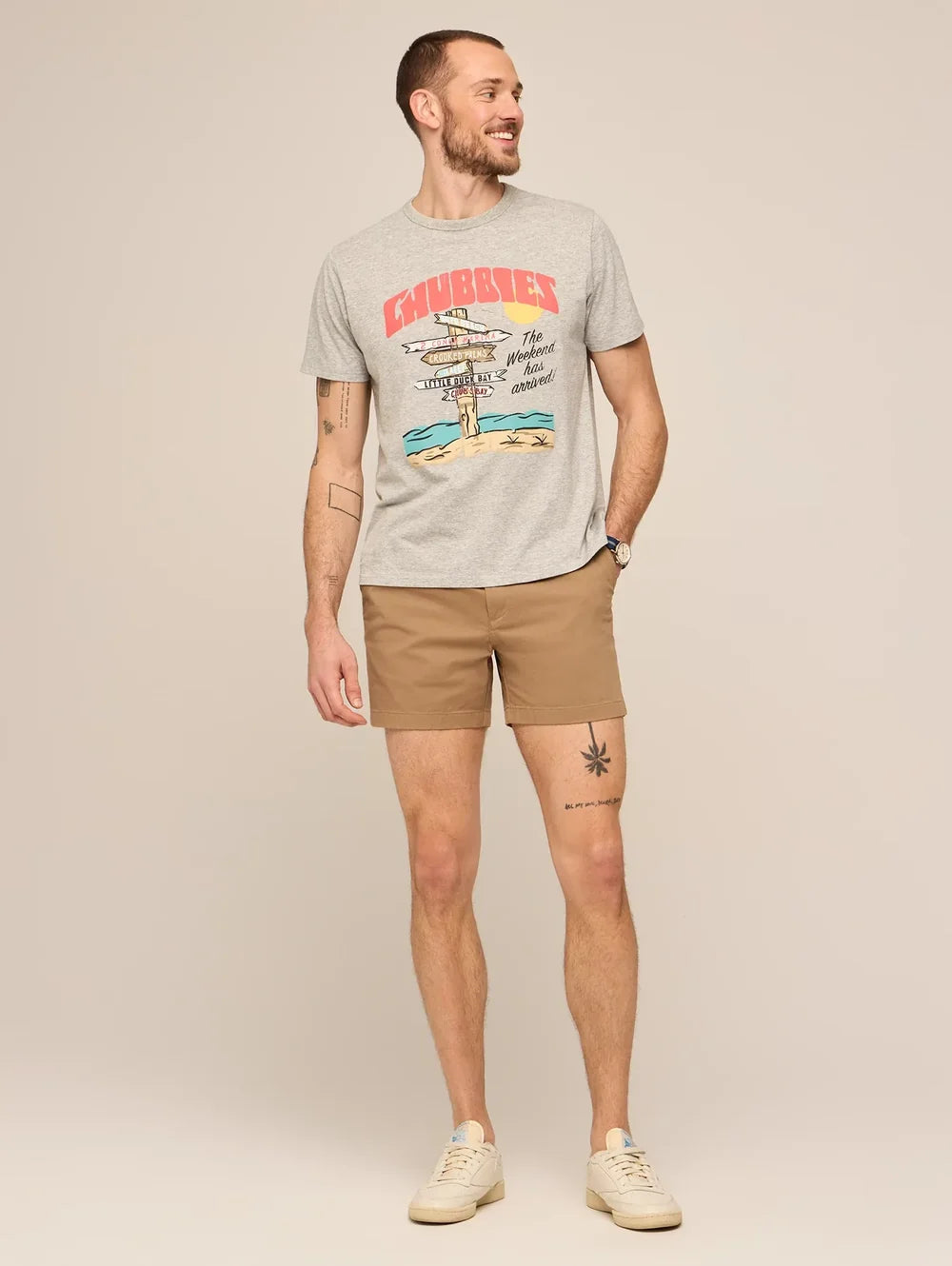 The Fork In The Road (Non Pocket Graphic T-Shirt)- Gray - Image 4 - Chubbies Shorts