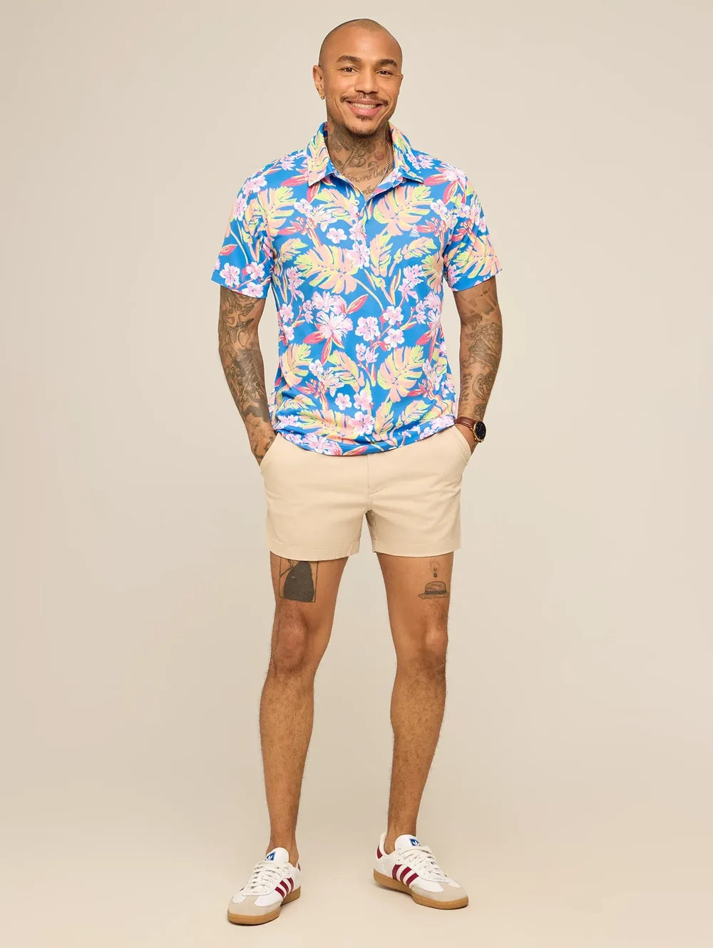 The Garden Glow (Range Polo)- Powder Blues - Image 4 - Chubbies Shorts