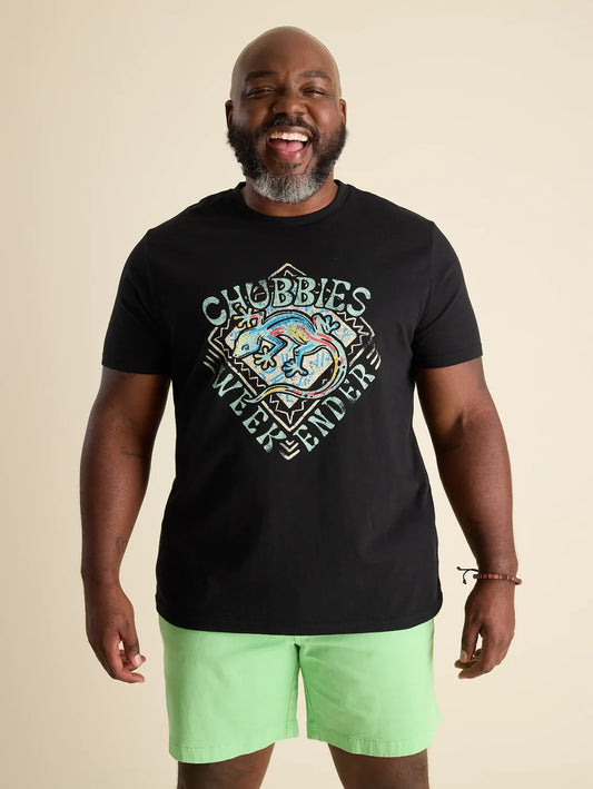The Gecko Deco (Non Pocket Graphic T-Shirt) - Blue - Image 1 - Chubbies Shorts