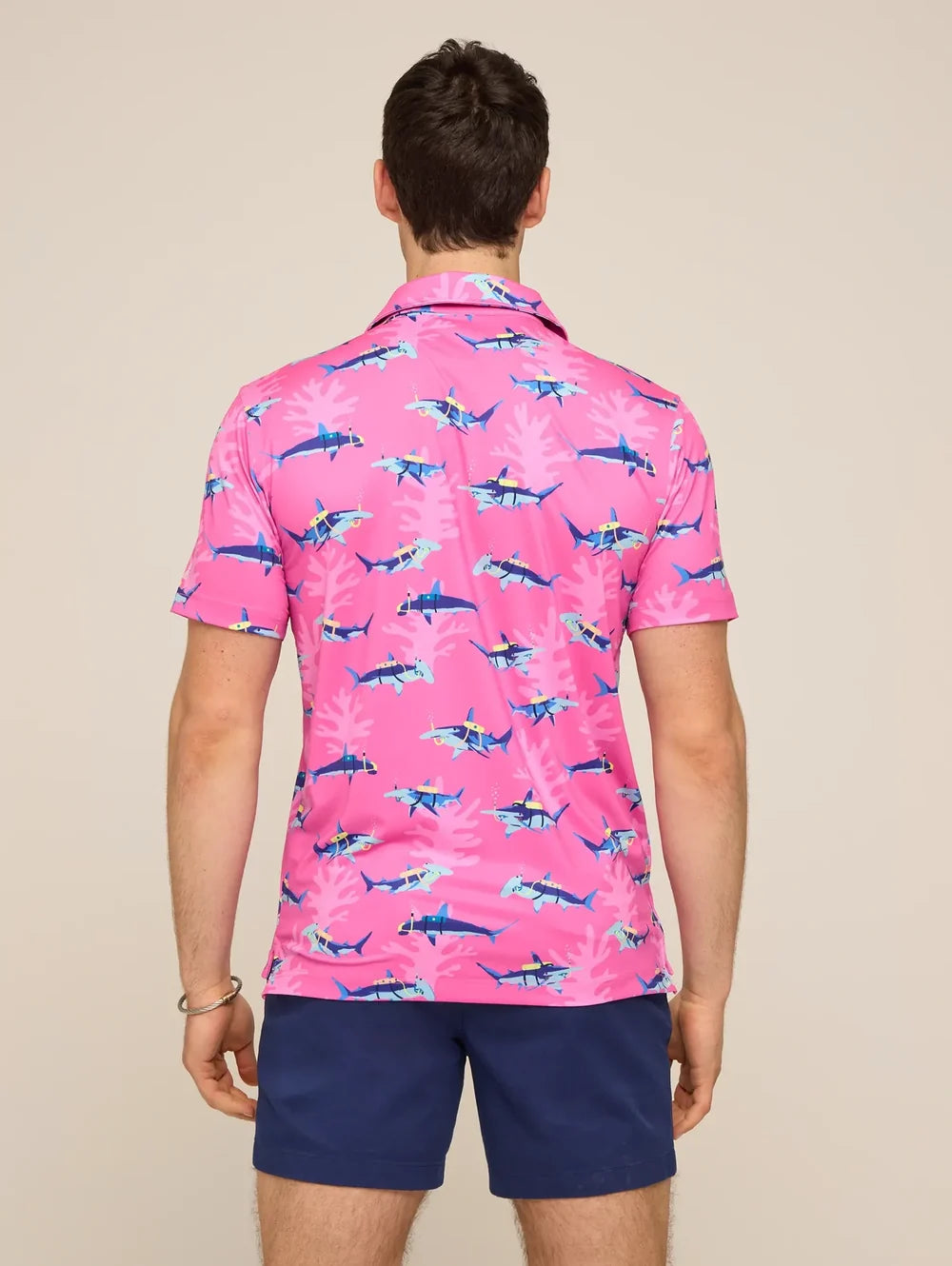 The Great Pink Shark (Performance Polo) - Image 2 - Chubbies Shorts