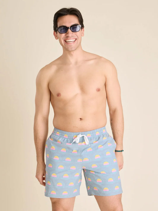 The Heat Waves- Gray 7" (Classic Swim Trunk) - Image 1 - Chubbies Shorts