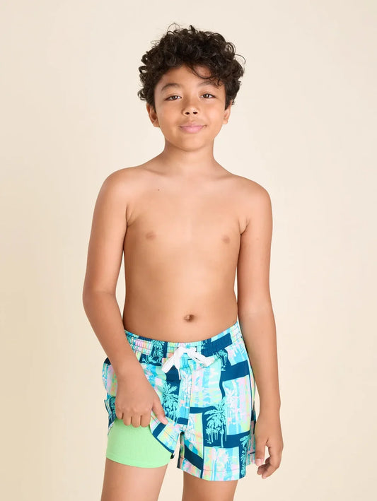 The Hip To Be Squares (Boys Classic Lined Swim Trunk) - Image 1 - Chubbies Shorts
