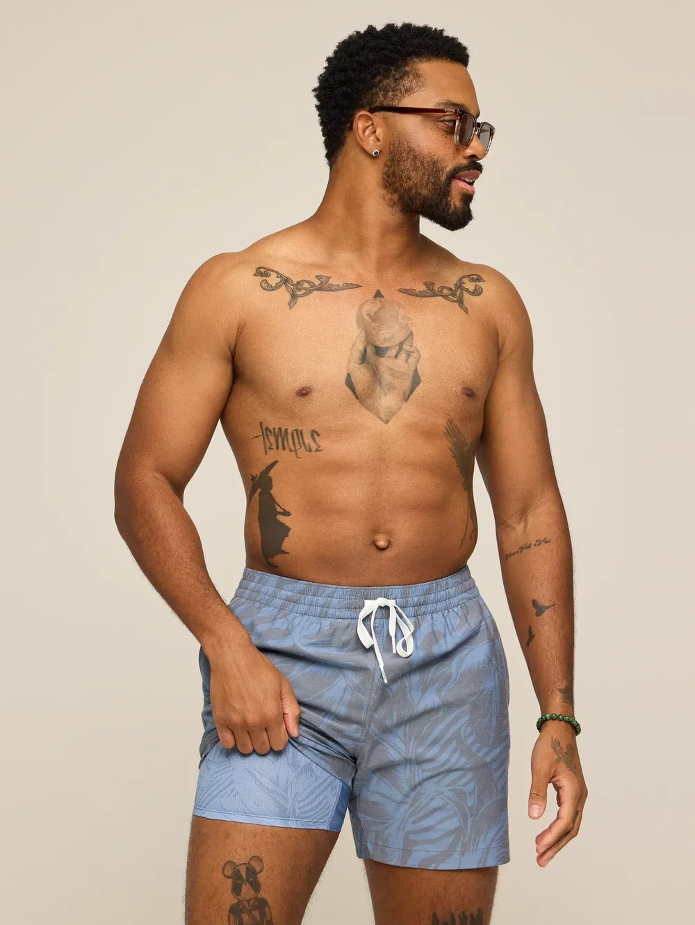 The Indigo Crazies 5.5" (Classic Lined Swim Trunk) - Image 1 - Chubbies Shorts