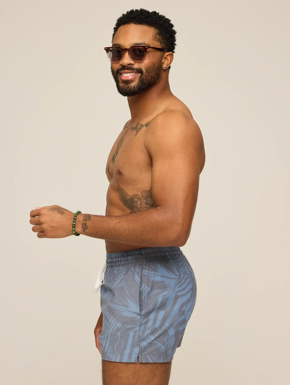 The Indigo Crazies 4" (Classic Lined Swim Trunk) - Image 5 - Chubbies Shorts