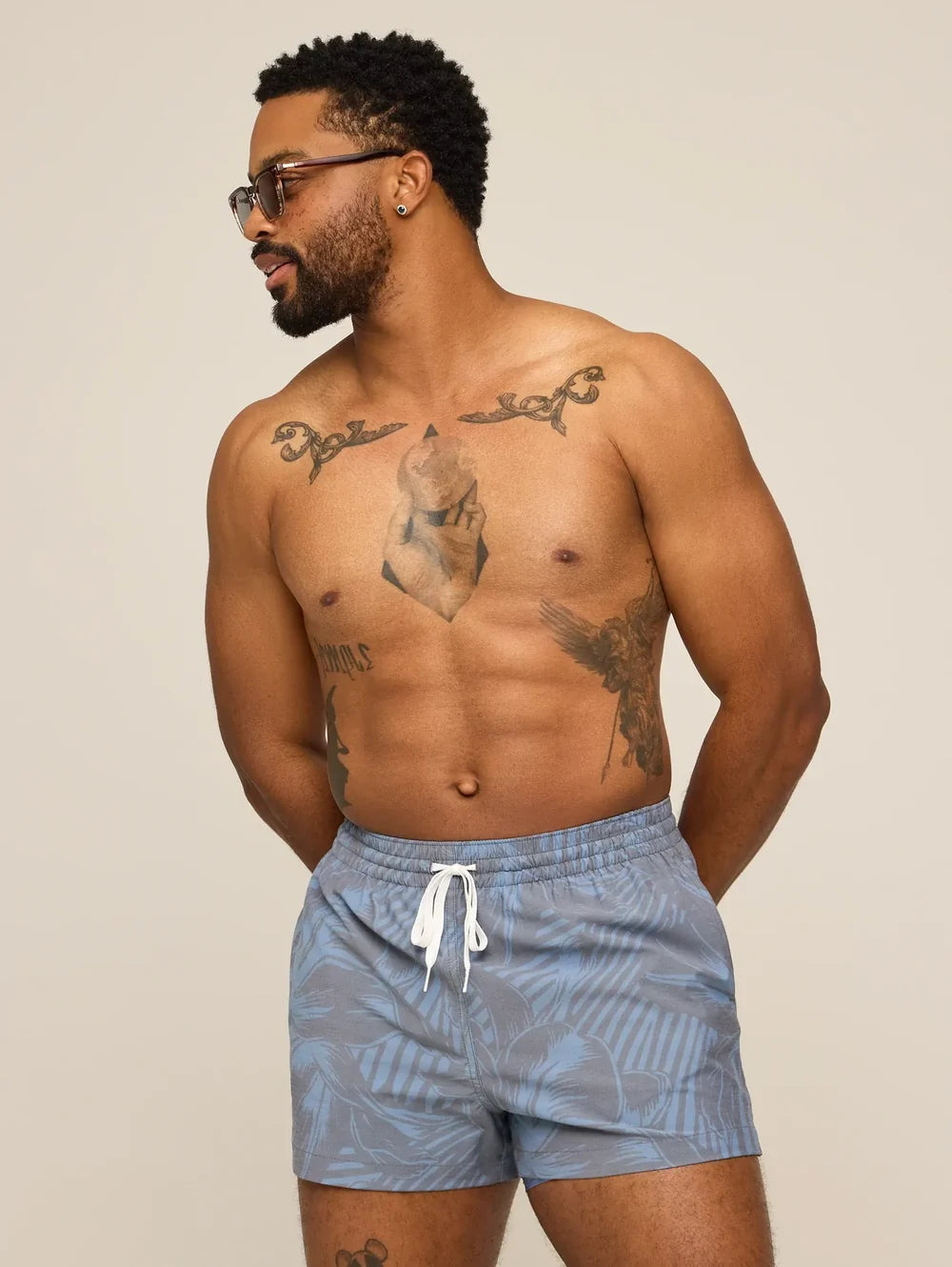 The Indigo Crazies 4" (Classic Lined Swim Trunk) - Image 3 - Chubbies Shorts