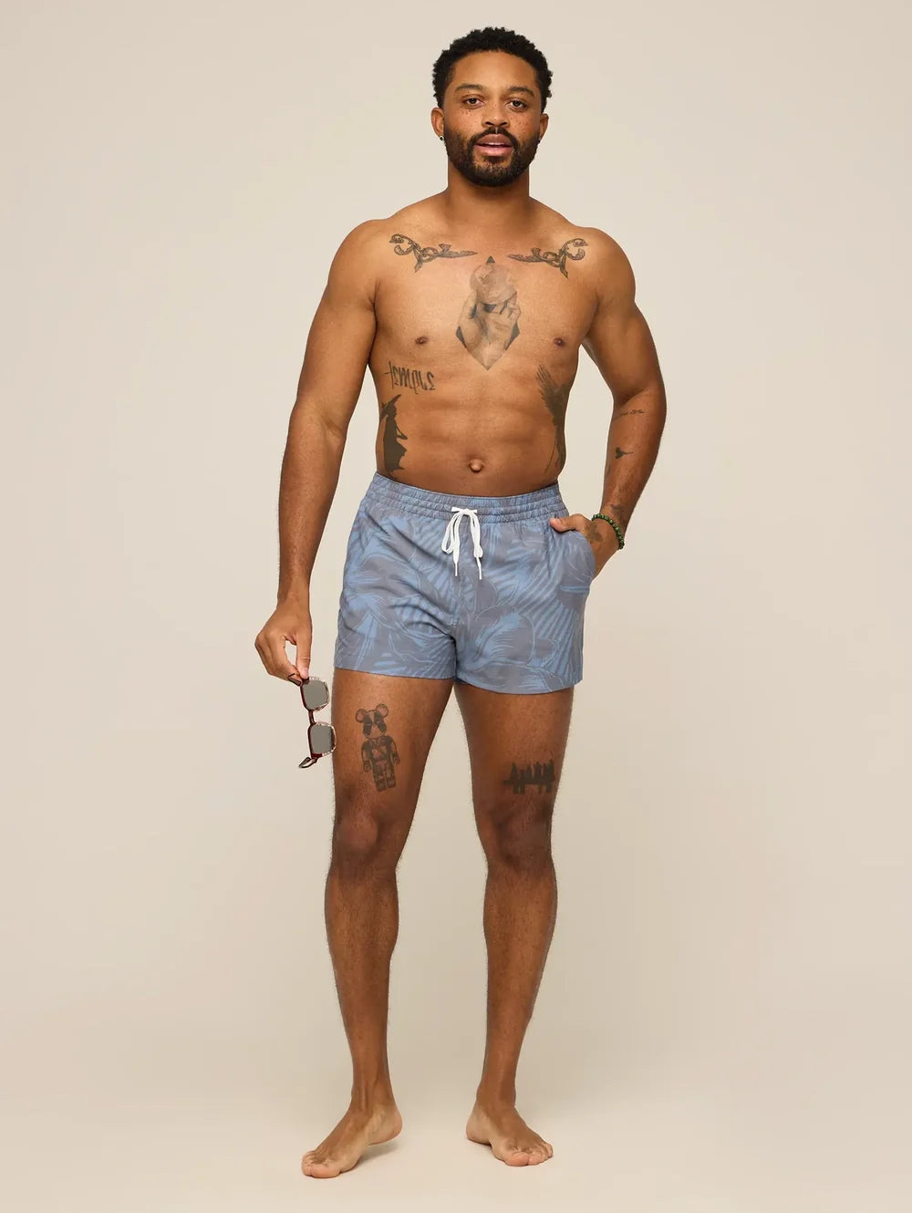 The Indigo Crazies 4" (Classic Lined Swim Trunk) - Image 4 - Chubbies Shorts