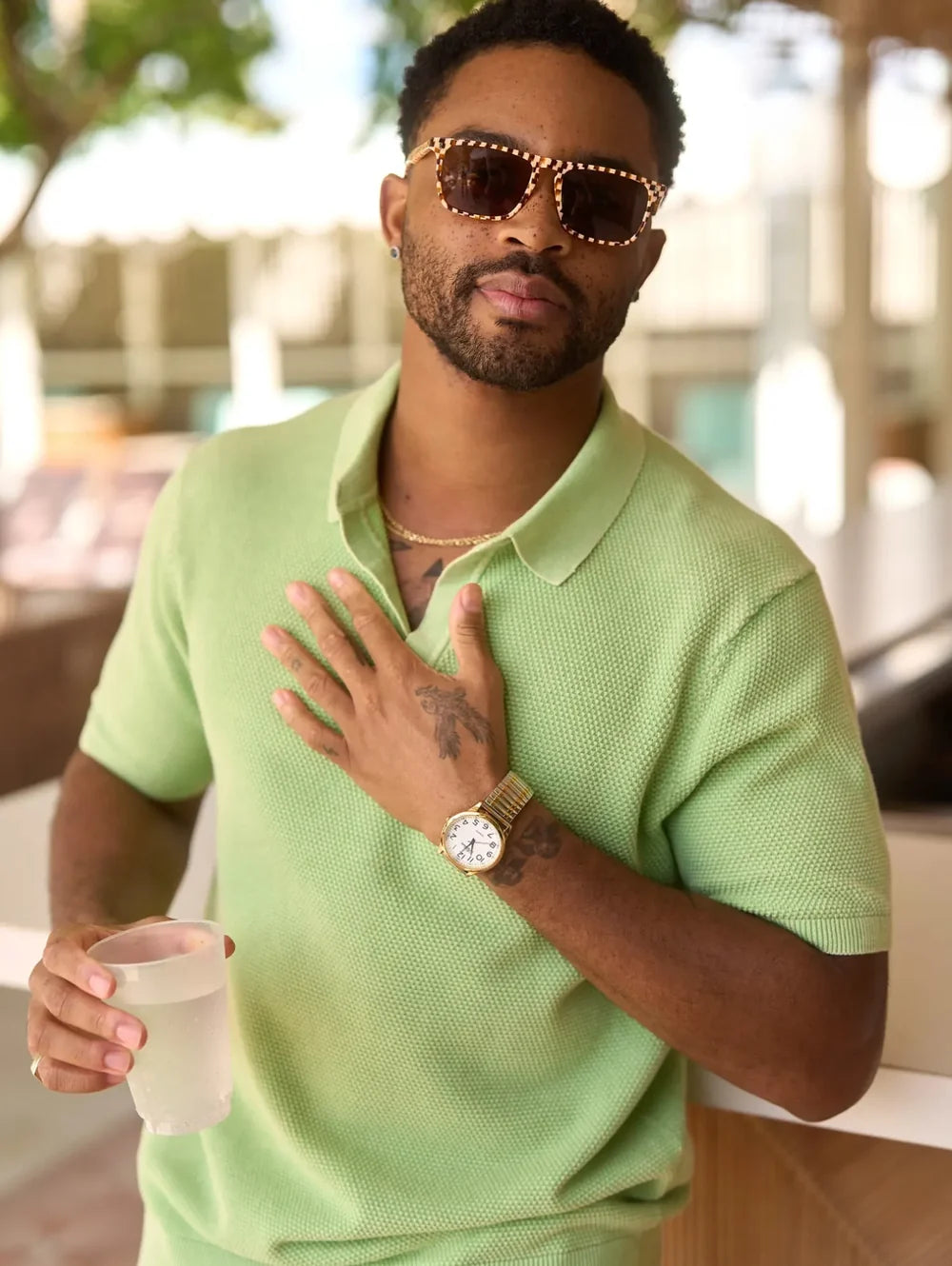The Pistachio Glow (Knit Polo) - Image 2 - Chubbies Shorts