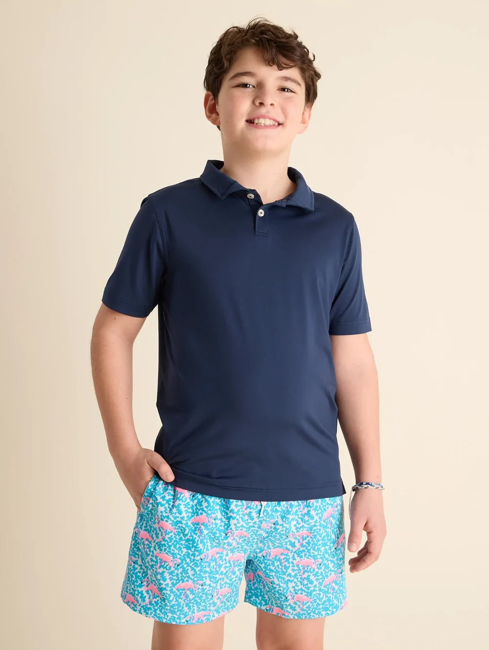 The Lakeside (Boys Performance Polo) - Image 1 - Chubbies Shorts