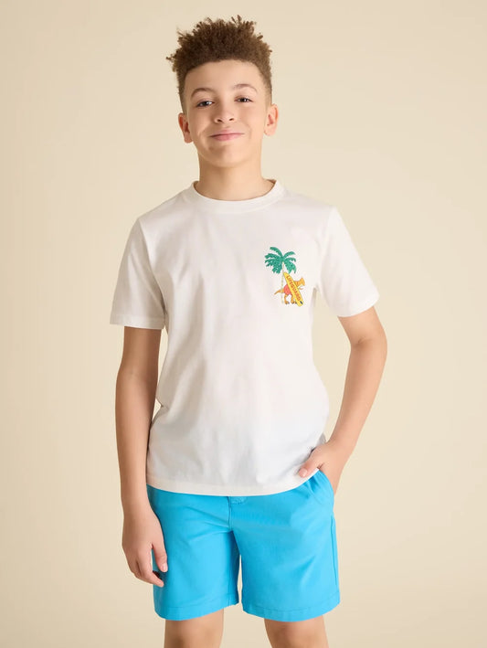 The Lifeguard Dino (Boys Non Pocket T-Shirt) - Image 1 - Chubbies Shorts