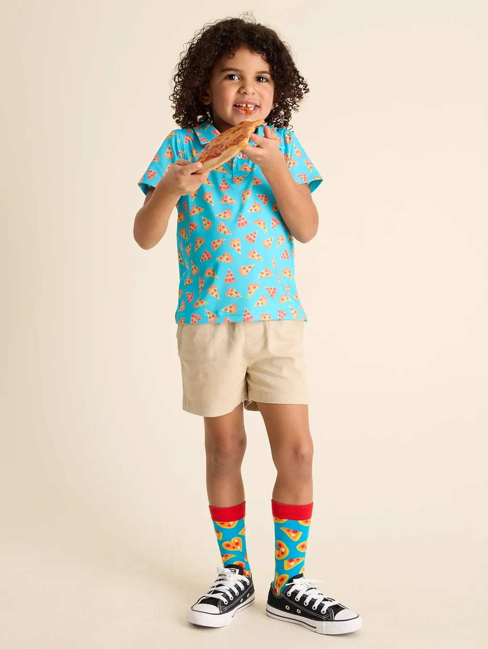 The Lil Packed Pizza For Lunch (Toddler Performance Polo) - Image 5 - Chubbies Shorts