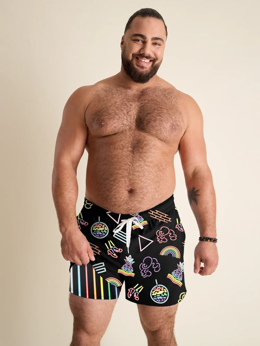 The Neon Pride 4" (Classic Lined Swim Trunks) - Image 1 - Chubbies Shorts