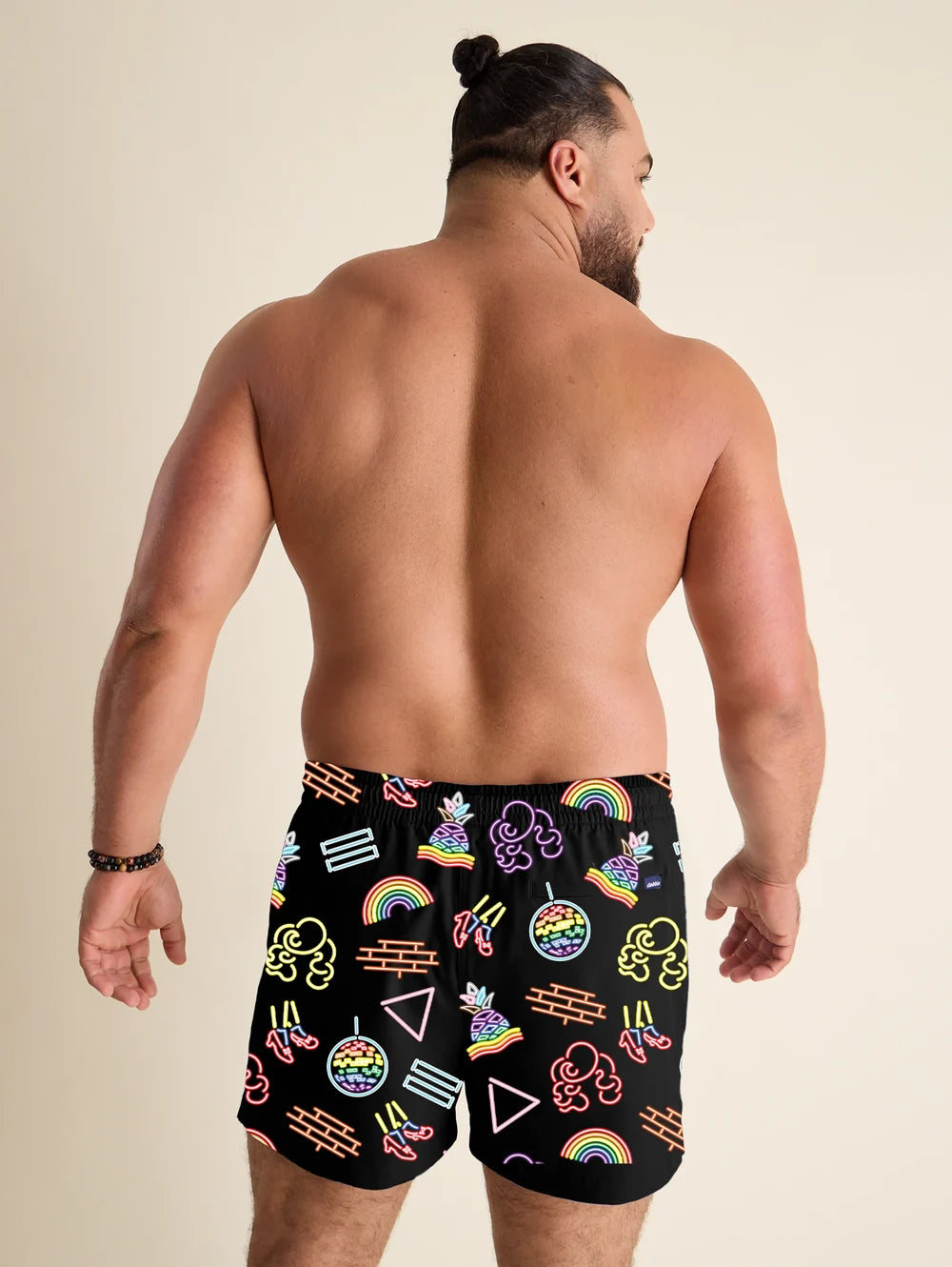 The Neon Pride 4" (Classic Lined Swim Trunks) - Image 2 - Chubbies Shorts