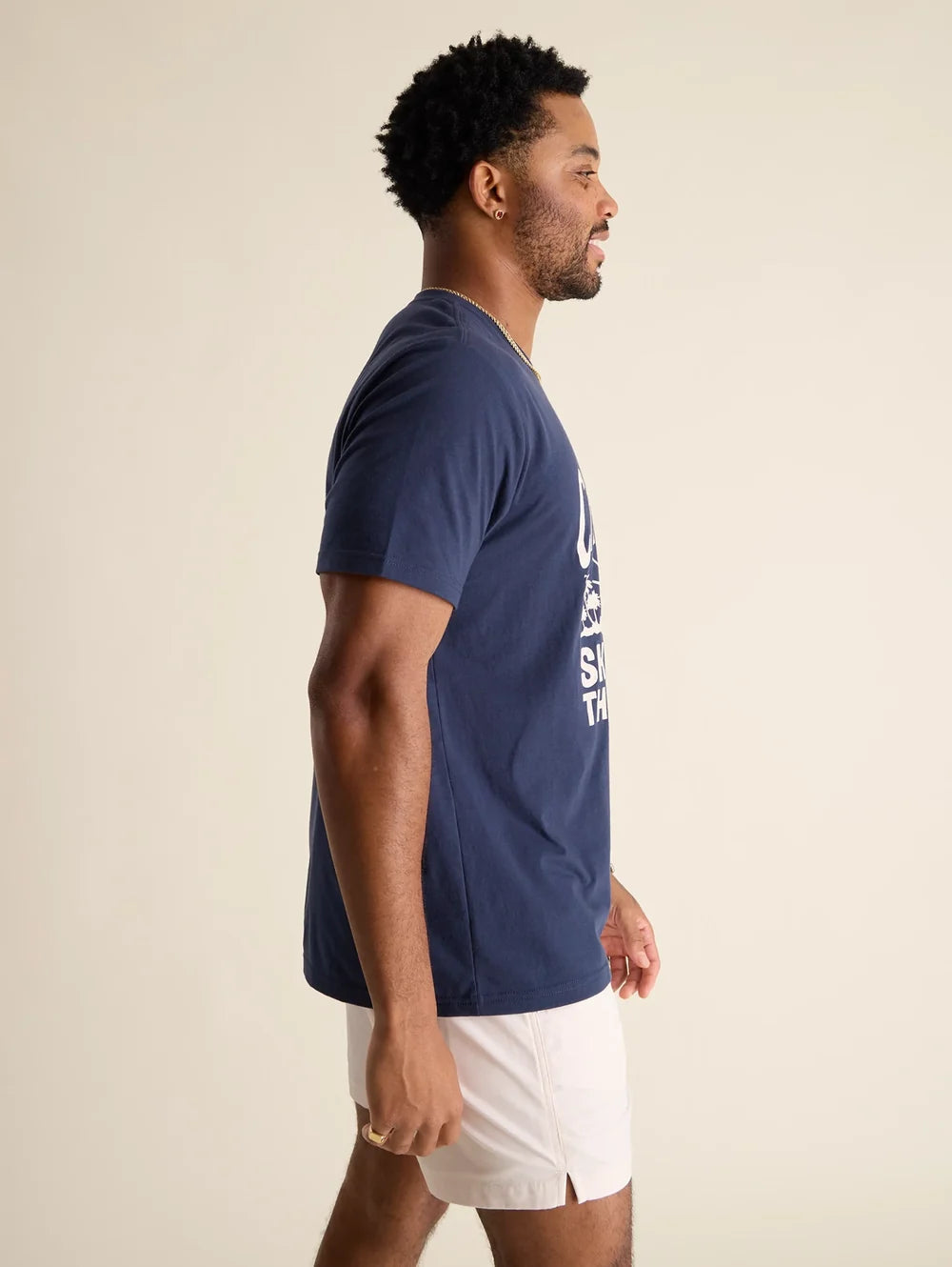 The No Brainer (Non Pocket Graphic T-Shirt) - Navy - Image 3 - Chubbies Shorts