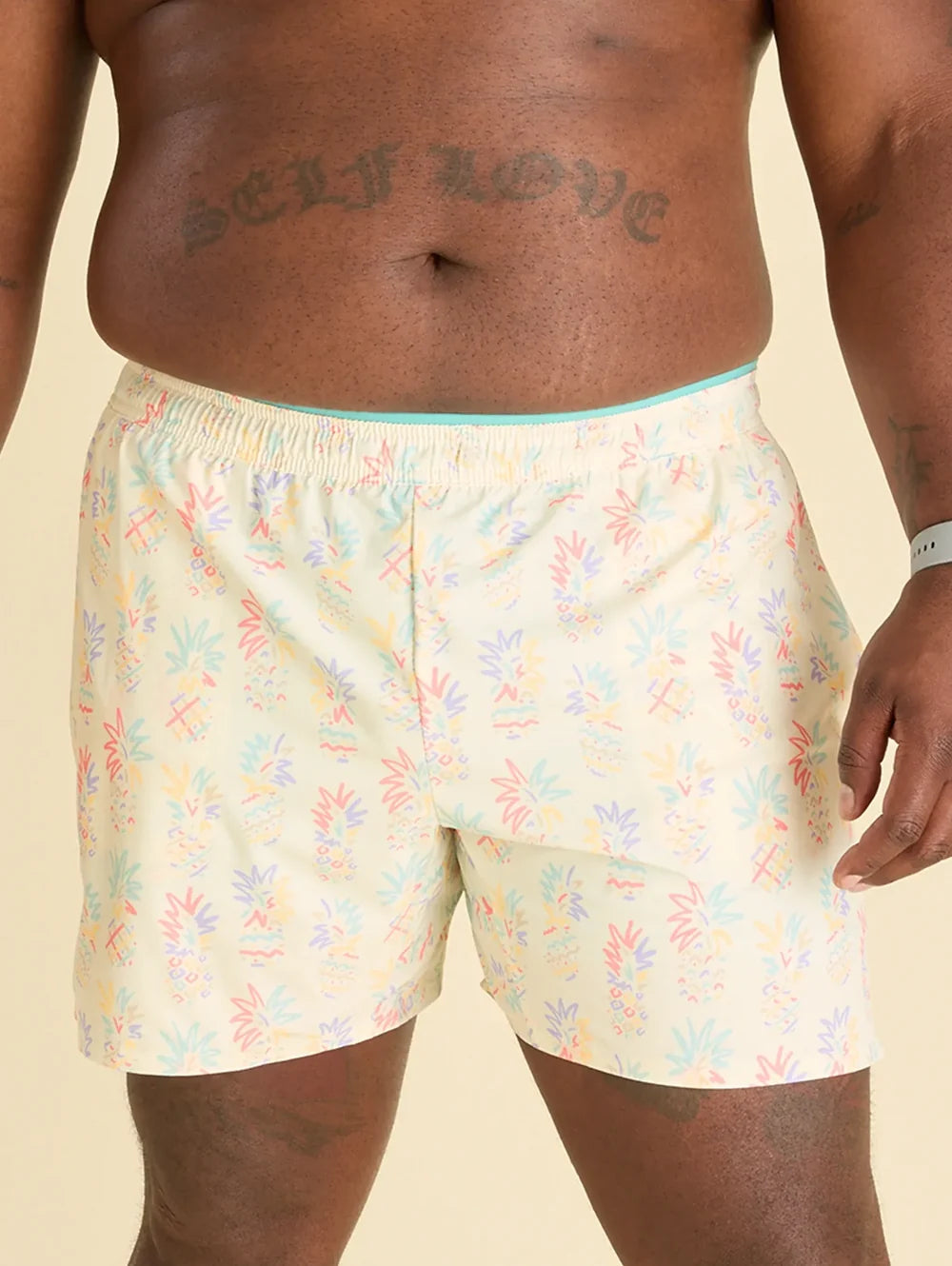 The Pastel Pineapples 5.5" (Ultimate Training Short with Hidden Liner) - Image 1 - Chubbies Shorts
